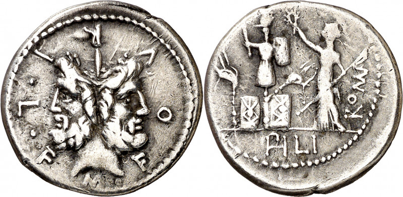 (hacia 119 a.C.). Gens Furia. Denario. (Bab. 18) (Craw. 281/1). Raspadura en can...