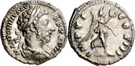 (173-174 d.C.). Marco Aurelio. Denario. (Spink 4904 var) (S. 264) (RIC. 288). 2,58 g. EBC-/MBC+.