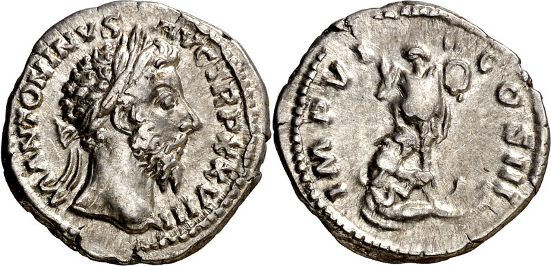 (174 d.C.). Marco Aurelio. Denario. (Spink. falta) (S. 298) (RIC. 289). 3,63 g. ...
