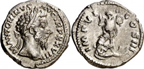 (174 d.C.). Marco Aurelio. Denario. (Spink. falta) (S. 298) (RIC. 289). 3,63 g. MBC+.