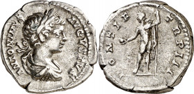 (200 d.C.). Caracalla. Denario. (Spink 6857) (S. 413) (RIC. 30). 3,21 g. MBC+.