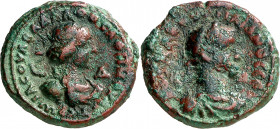 (270-271 d.C.). Vabalato y Aureliano. Alejandría. Tetradracma de vellón. (Spink 11720) (Kampmann-Ganschow 106.69). 7,24 g. MBC/MBC-.