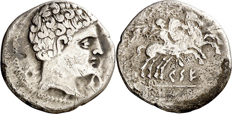 Cese (Tarragona). Denario. (FAB. 2266) (ACIP. 1122). Pequeñas incisiones. 3,73 g...