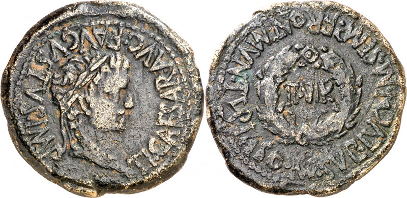 Tiberio. Turiaso (Tarazona). As. (FAB. 2455) (ACIP. 3286a). 16,46 g. MBC.