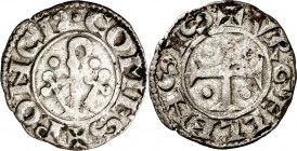 Comtat d'Urgell. Ponç de Cabrera (1236-1243). Agramunt. Diner. (Cru.V.S. 126) (Cru.C.G. 1943). Ligera grieta. 1 g. MBC.