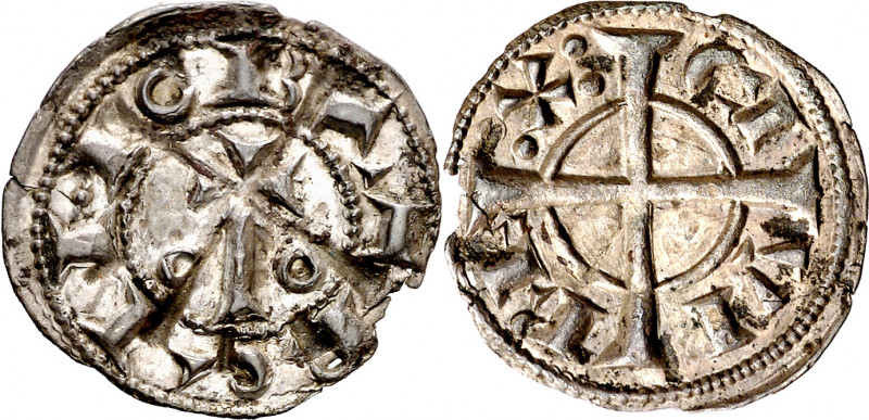 Alfons I (1162-1196). Barcelona. Diner. (Cru.V.S. 296) (Cru.C.G. 2100). Cospel l...