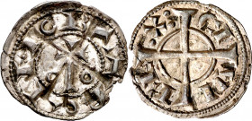 Alfons I (1162-1196). Barcelona. Diner. (Cru.V.S. 296) (Cru.C.G. 2100). Cospel levemente faltado. 0,74 g. (EBC).