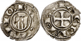 Jaume I (1213-1276). Barcelona. Diner de doblenc. (Cru.V.S. 304) (Cru.C.G. 2118). Ligera grieta. 0,68 g. MBC.