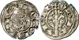 Jaume I (1213-1276). València. Òbol. (Cru.V.S. 317) (Cru.C.G. 2133). Tercera emisión. Grieta. 0,46 g. (MBC).