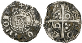 Jaume II (1291-1327). Barcelona. Òbol. (Cru.V.S. 341.1) (Cru.C.G. 2164a). Cospel ligeramente faltado. 0,32 g. MBC-.