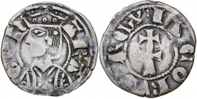 Jaume II (1291-1327). Zaragoza. Dinero jaqués. (Cru.V.S. 364) (Cru.C.G. 2182). 0,85 g. MBC-.