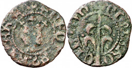Alfons IV (1416-1458). Perpinyà. Diner. (Cru.V.S. 830.5) (Cru.C.G. 2877 var). 0,82 g. MBC.
