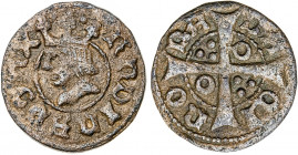 Ferran II (1479-1516). Barcelona. Diner. (Cru.V.S. 1163 var) (Cru.C.G. 3085b var). 0,99 g. MBC.