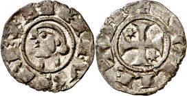 Alfonso VIII (1158-1214). Toledo. Dinero. (AB. 23, de Alfonso I de Aragón). 0,74 g. MBC+.