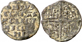 Alfonso X (1252-1284). Sin marca de ceca. Meaja de las 6 líneas. (AB. 247). 0,31 g. MBC.
