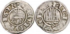 Fernando IV (1295-1312). Sevilla. Dinero. (AB. 325, como pepión). 0,80 g. MBC.