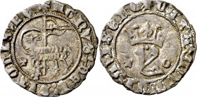 Juan I (1379-1390). Toledo. Blanca del Agnus Dei. (AB. 557.1). 1,82 g. MBC+.
