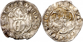 Enrique IV (1454-1474). Cuenca. Medio real. (AB. 697 sim). Cosple levemente faltado. Rara. 1,38 g. (MBC).
