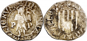 15(29). Carlos I. Perpinyà. 1 sou. (AC. 14) (Cru.C.G. 3804). Escasa. 2,05 g. MBC-.