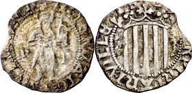 1529. Carlos I. Perpinyà. 1 sou. (AC. 14) (Cru.C.G. 3804). Rara así. 2,11 g. MBC+.