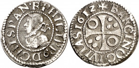 1612. Felipe III. Barcelona. 1/2 croat. (AC. 375). 1,49 g. MBC-/MBC.