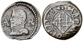 1654. Felipe IV. Barcelona. 1 ardit. (AC. 20). 1,31 g. MBC-/MBC.