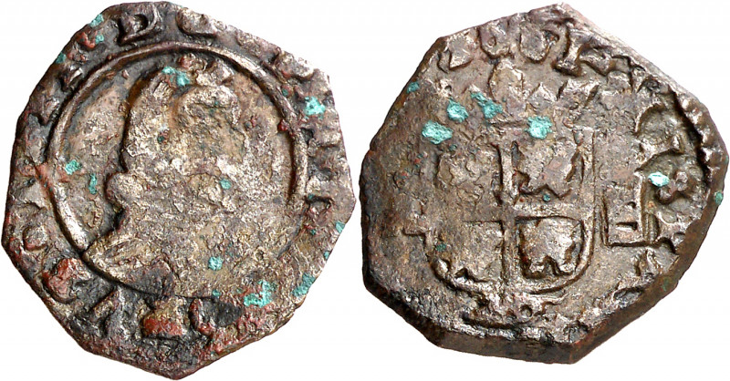 1661. Felipe IV. MD (Madrid). A. 8 maravedís. (AC. 352). Acuñada a martillo. Oxi...