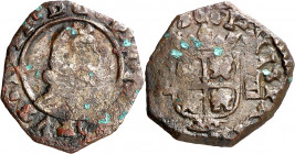 1661. Felipe IV. MD (Madrid). A. 8 maravedís. (AC. 352). Acuñada a martillo. Oxidaciones. Escasa. 1,82 g. BC/BC+.