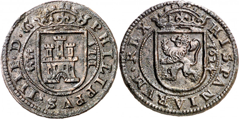 1624. Felipe IV. Segovia. 8 maravedís. (AC. 389). Leves sombras. 6,63 g. MBC/MBC...