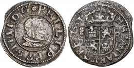 1661. Felipe IV. Segovia. S. 8 maravedís. (AC. 393). Golpecitos. 1,72 g. MBC-.