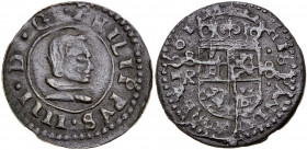 1661. Felipe IV. Sevilla. R. 8 maravedís. (AC. 405). Grieta del cuño. 1,51 g. MBC-.