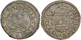 1664. Felipe IV. Madrid. S. 16 maravedís. (AC. 480). 3,96 g. BC+/MBC-.