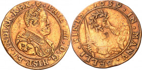 1639. Felipe IV. Amberes. Jetón. (D. 3939) (V.Q. 13821 var. metal). Limpiada. 4,90 g. MBC-.