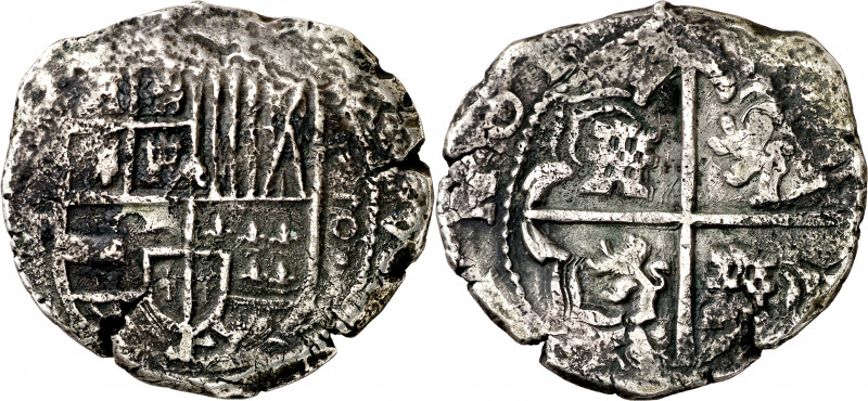 1(...). Felipe IV. Potosí. 8 reales. (AC. tipo 327). El 8 del valor abierto. Oxi...