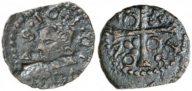 1643. Guerra dels Segadors. Solsona. 1 diner. (AC. 222). Felipe IV. Cospel irregular. 0,62 g. (MBC-).