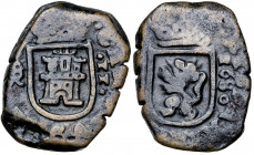 1680. Carlos II. Trujillo. 2 maravedís. (AC. 100). 5,82 g. MBC-.