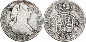 1786. Carlos III. Madrid. DV. 2 reales. (AC. 637). 5,62 g. BC/BC+.