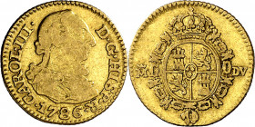 1786. Carlos III. Madrid. DV. 1/2 escudo. (AC. 1280). 1,70 g. BC+/MBC-.