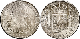 1808. Carlos IV. México. TH. 8 reales. (AC. 988). 26,76 g. MBC.