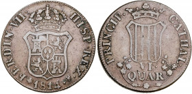 1814. Fernando VII. Catalunya (Mallorca). 6 cuartos. (AC. 20). 13,88 g. BC+/MBC-.