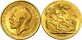 Australia. 1912. Jorge V. S (Sidney). 1 libra. Falsa de joyería. AU. 8 g. (MBC).