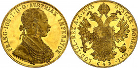 Austria. 1915. Francisco José I. 4 ducados. (Fr. 488) (Kr. 2296). Reacuñación. AU. 13,95 g. Proof.