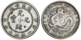 China Kwangtung. s/d (1890-1908). 20 centavos. (Kr. 201). AG. 5,27 g. MBC.