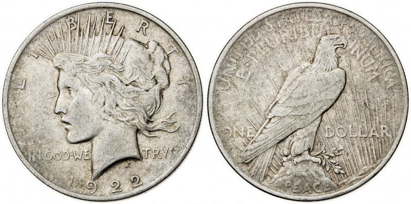 Estados Unidos. 1922. Filadelfia. 1 dólar. (Kr. 150). AG. 26,68 g. MBC+.