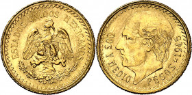 México. 1945. 2 1/2 pesos. (Fr. 169R) (Kr. 463). AU. 2,08 g. EBC+.