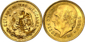 México. 1955. 5 pesos. (Fr. 168R) (Kr. 464). AU. 4,21 g. EBC.