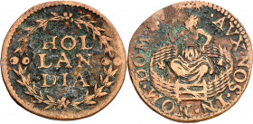 Países Bajos. Holanda. s/d (1590-1598). 1 duit. CU. 4,06 g. MBC.