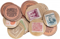 II República. Lote de 22 sellos-moneda. MBC+/S/C.