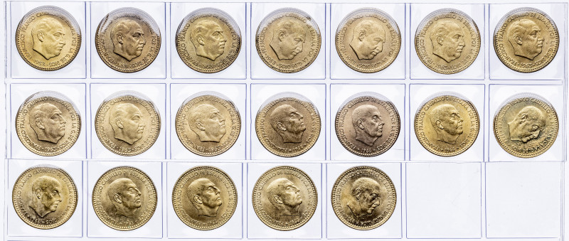 1953*1956, 1960 a 1963, 1963*1963 a 1967, 1966*1967 a 1975. Franco. 1 peseta. Lo...