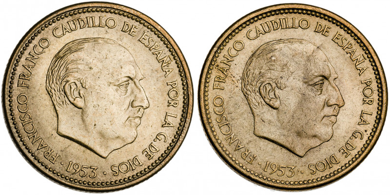 1953*1954 y 1956. Franco. 2,50 pesetas. Lote de 2 monedas. EBC-.